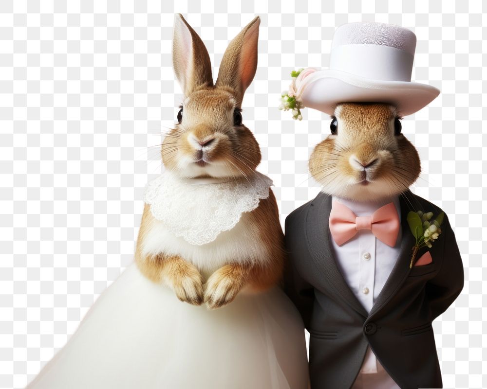 PNG Baby bunny wedding animal portrait. AI generated Image by rawpixel.