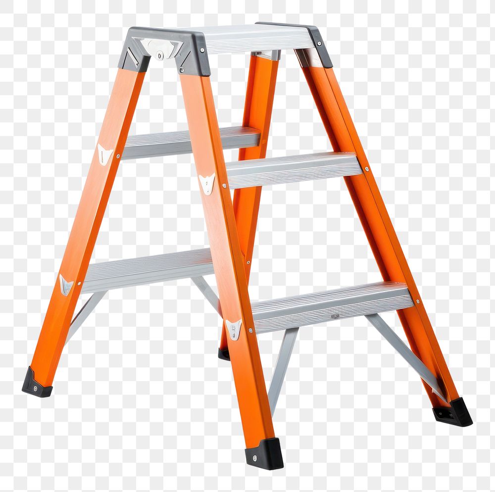 PNG  Household aluminum ladder white background equipment lifeguard. AI generated Image by rawpixel.