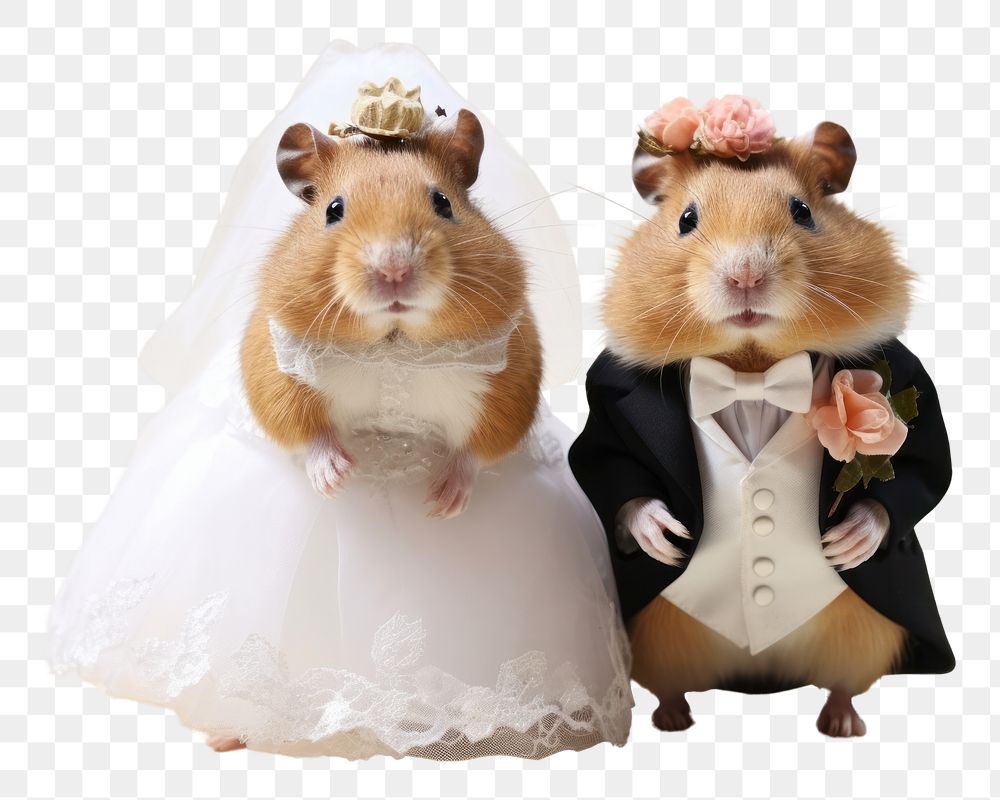 PNG Hamster with full body animal wedding rodent. AI generated Image by rawpixel.