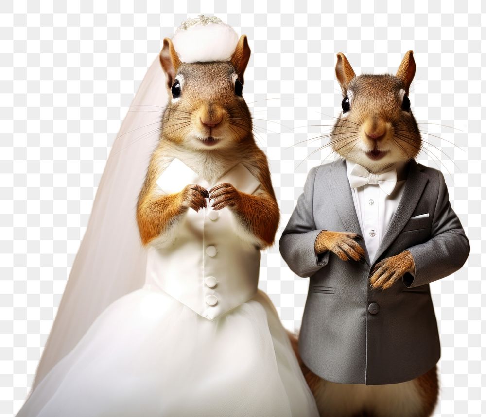 PNG Squirrel with full body wedding rodent animal. 