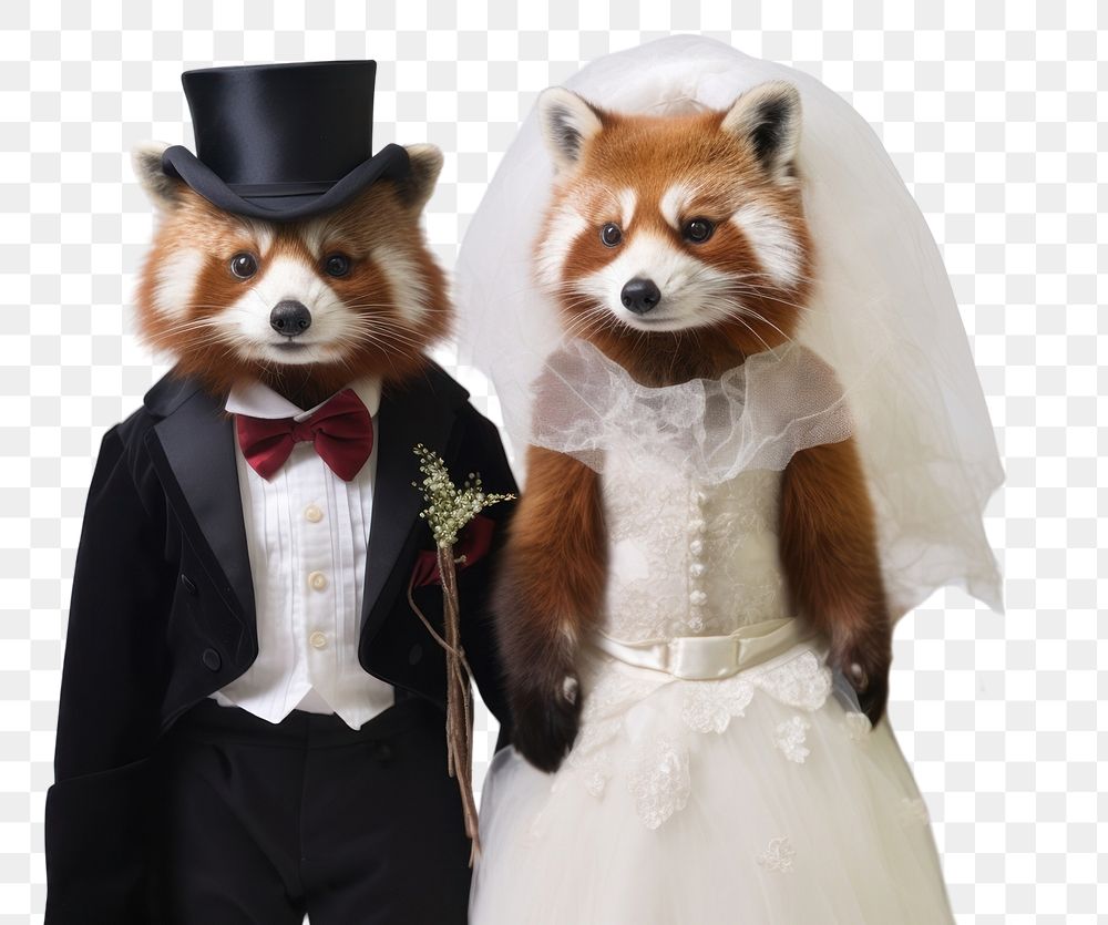 PNG Red panda wedding mammal animal. AI generated Image by rawpixel.