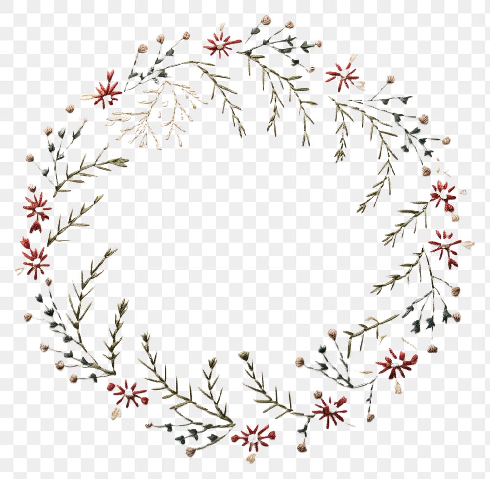PNG Christmas wreath embroidery celebration pattern. AI generated Image by rawpixel.