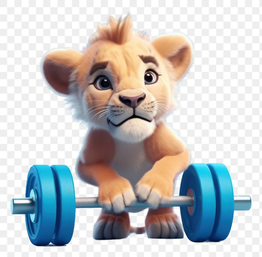 PNG  Lifting weight gym cartoon fitness. AI generated Image by rawpixel.