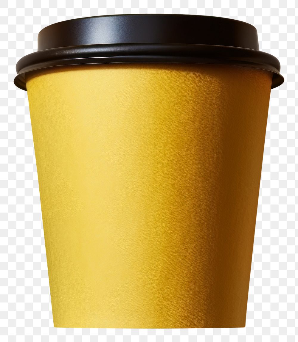 PNG Coffee cup yellow yellow background refreshment. AI generated Image by rawpixel.