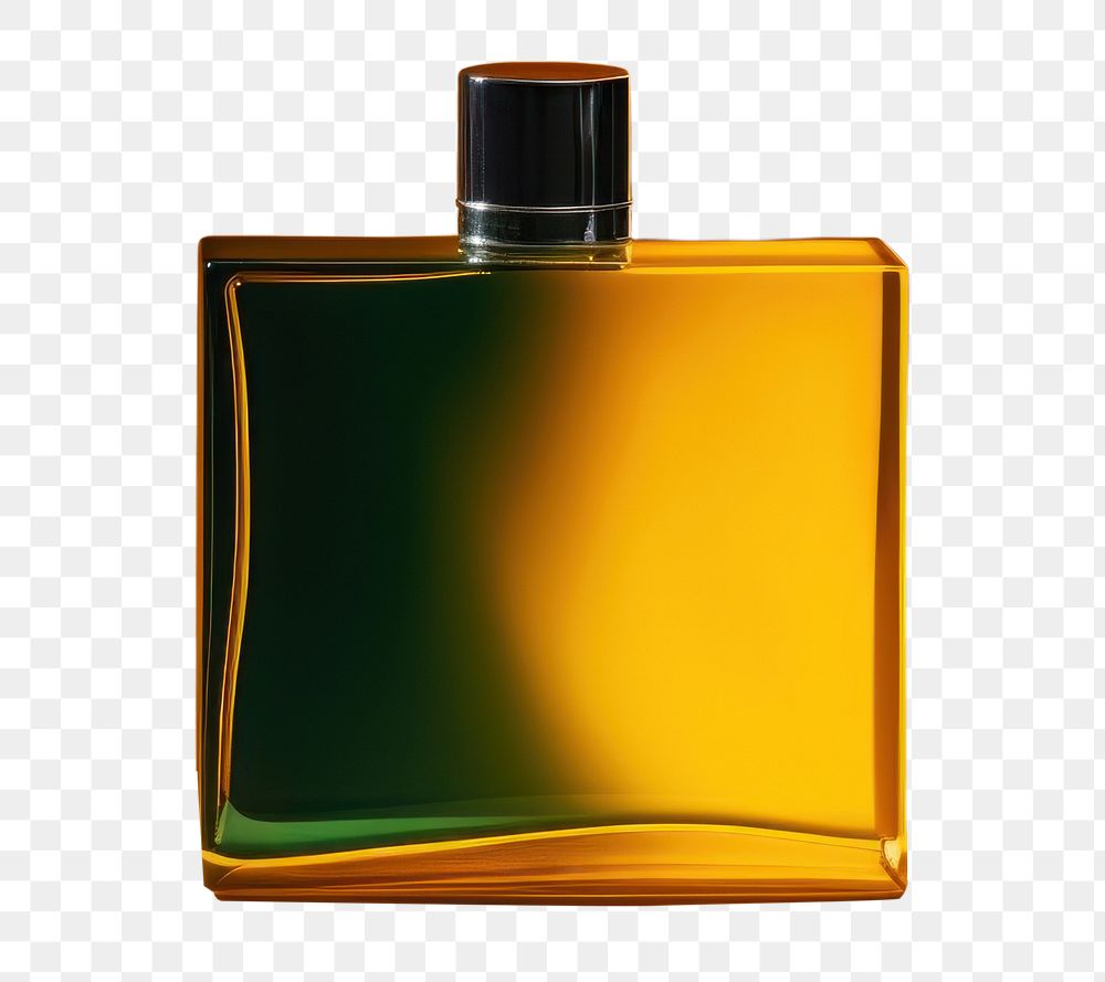 PNG Perfume bottle yellow aftershave cosmetics. AI generated Image by rawpixel.