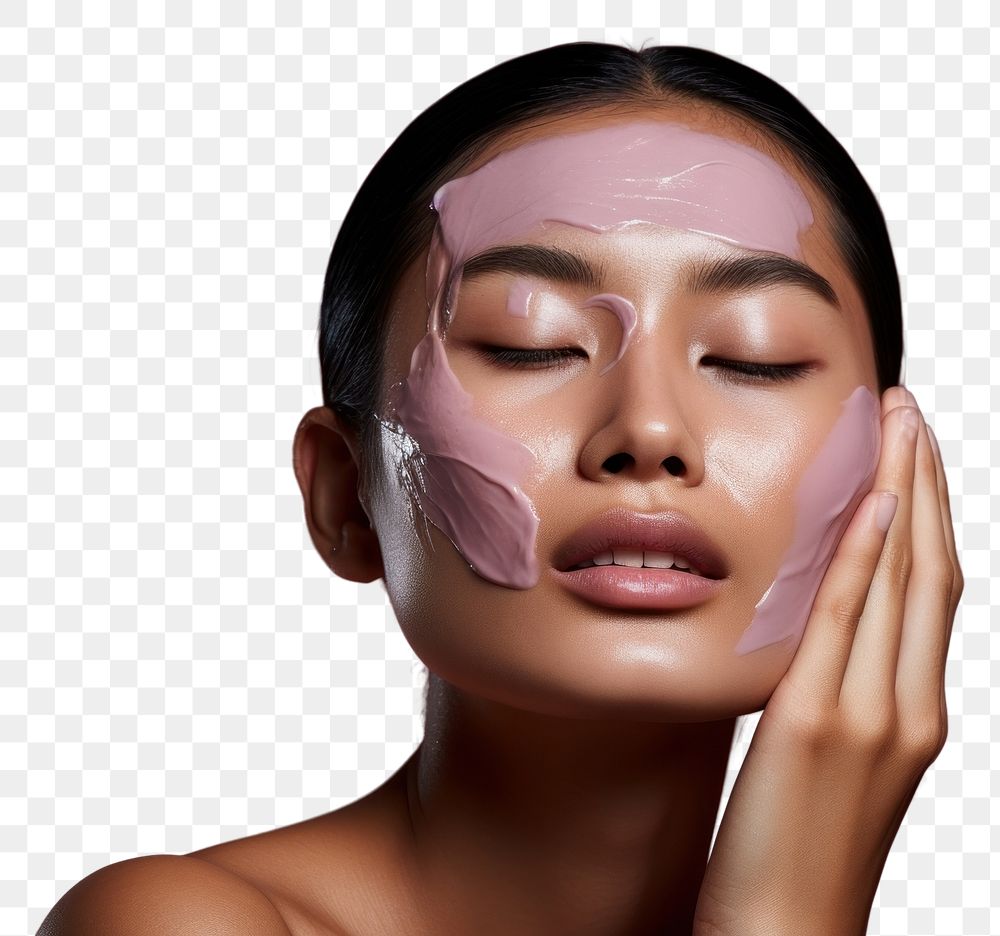 PNG  Skincare cosmetics applying adult. AI generated Image by rawpixel.