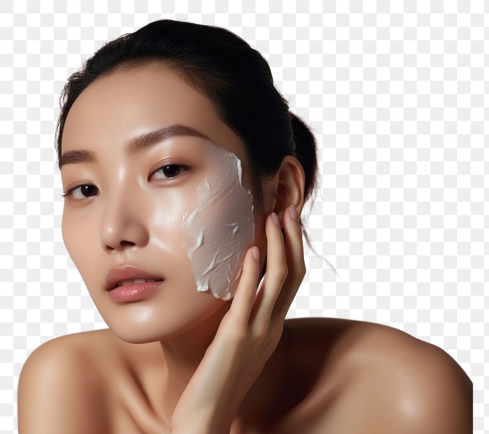 PNG  Skincare applying adult woman. AI generated Image by rawpixel.