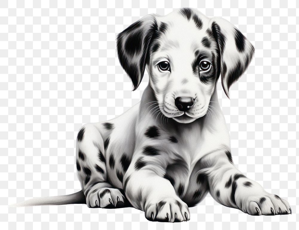 PNG  The little dalmatian dog in embroidery style animal mammal pet. AI generated Image by rawpixel.