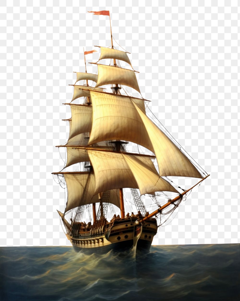 PNG  A ship painting sailboat vehicle AI generated Image by rawpixel