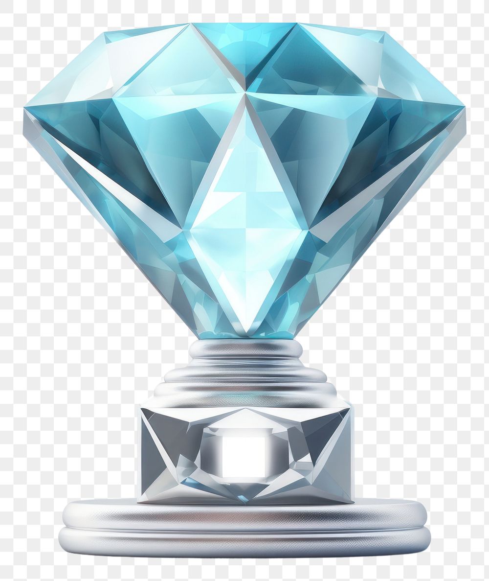 PNG  Sparkling diamond diamond icon Trophy gemstone. AI generated Image by rawpixel.