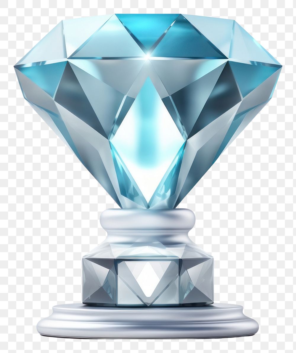 PNG  Sparkling diamond diamond icon Trophy gemstone. AI generated Image by rawpixel.
