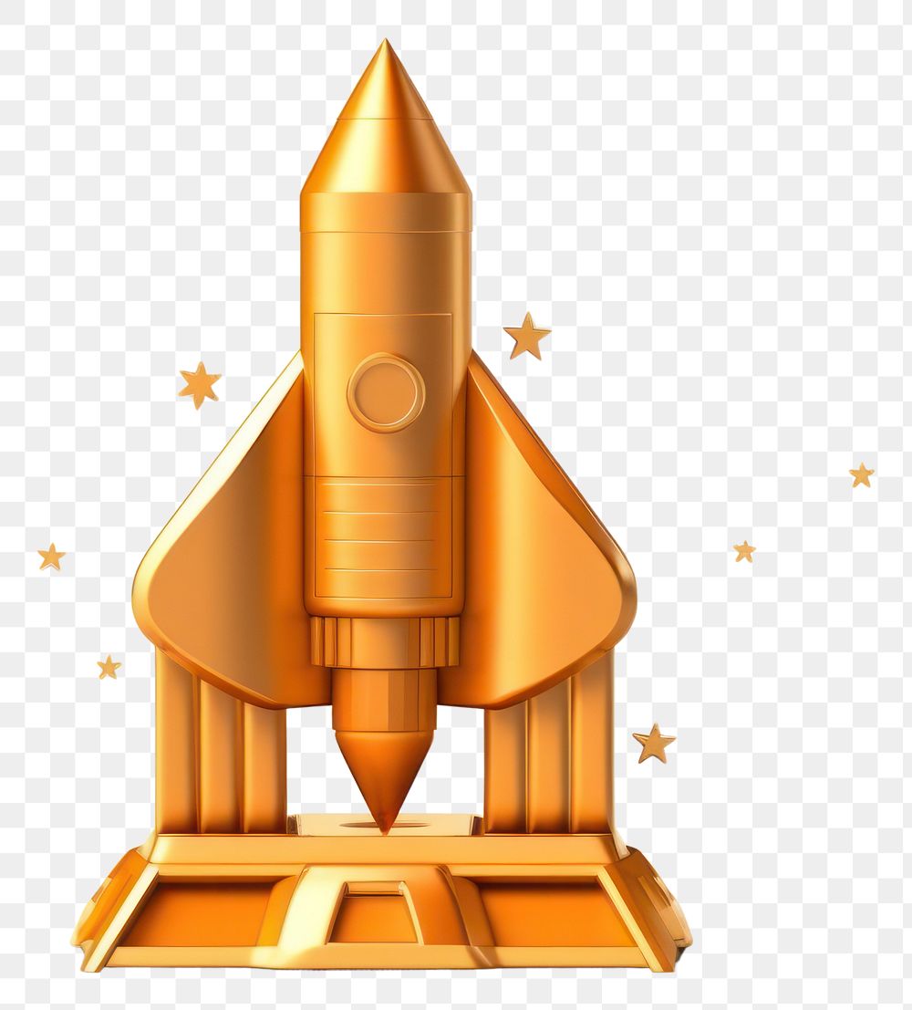 PNG  Rocketman icon golden Trophy vehicle. AI generated Image by rawpixel.