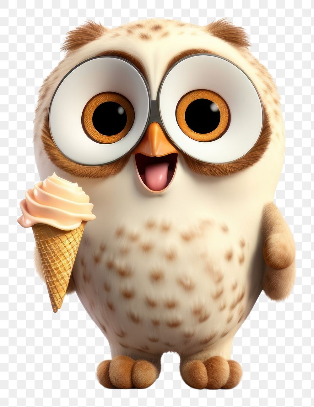 PNG  Owl dessert animal anthropomorphic. AI generated Image by rawpixel.