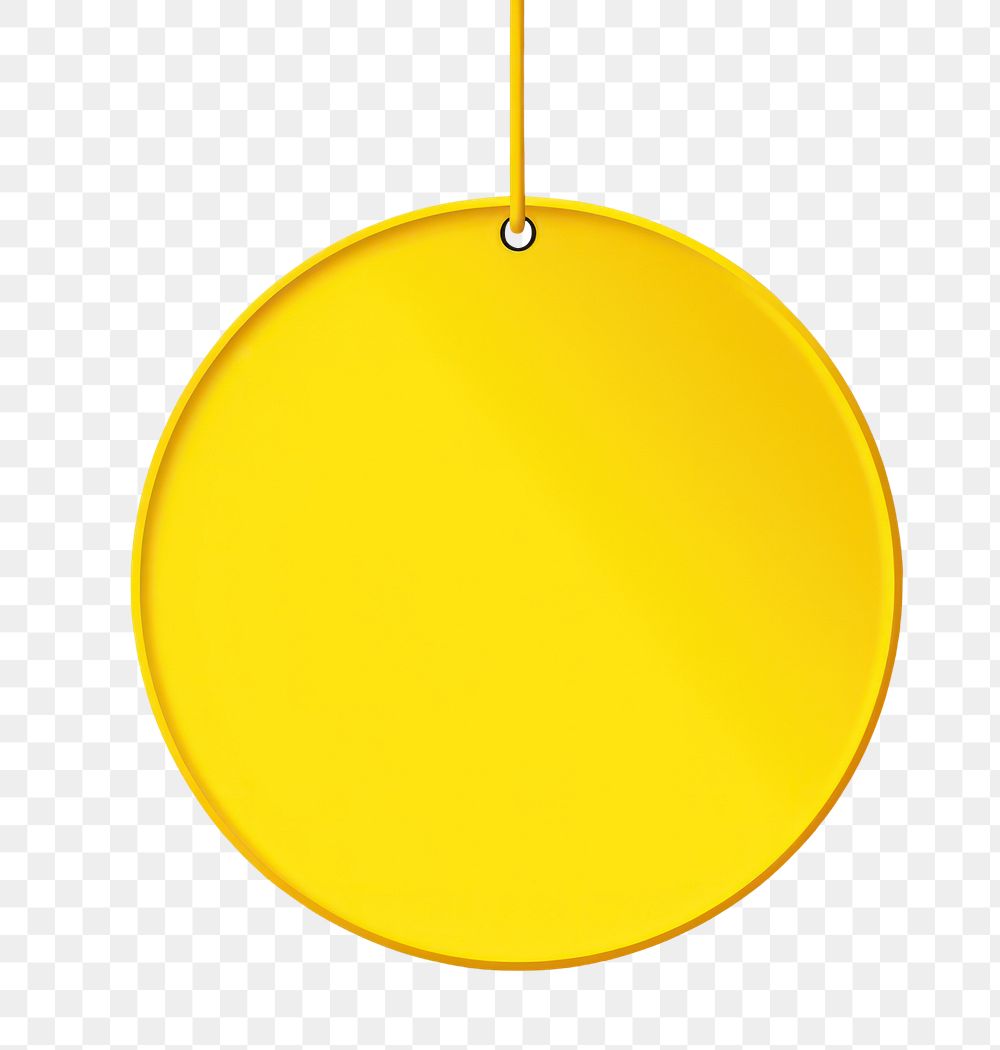 PNG A yellow circle hanging gold white background. AI generated Image by rawpixel.