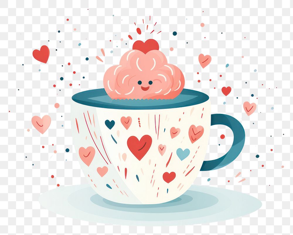 PNG Cute mug coffee refreshment creativity. AI generated Image by rawpixel.