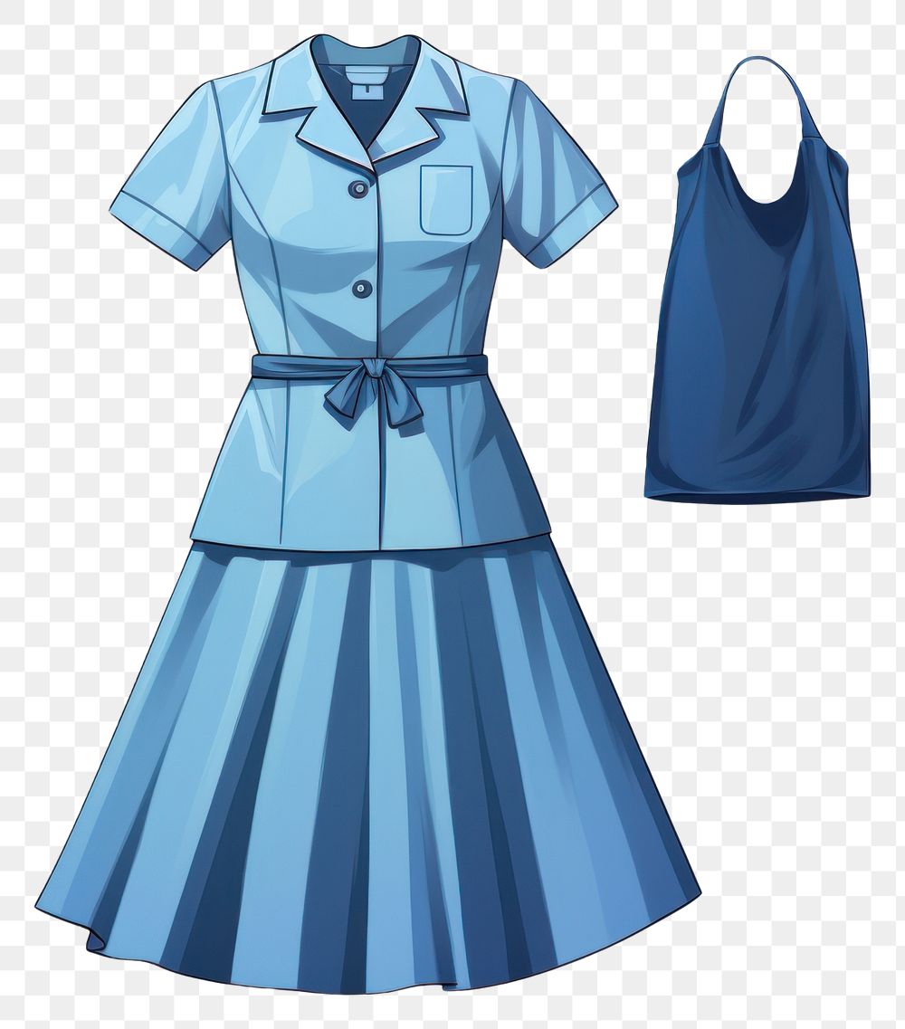 PNG Blue nurse costume fashion sleeve dress. AI generated Image by rawpixel.