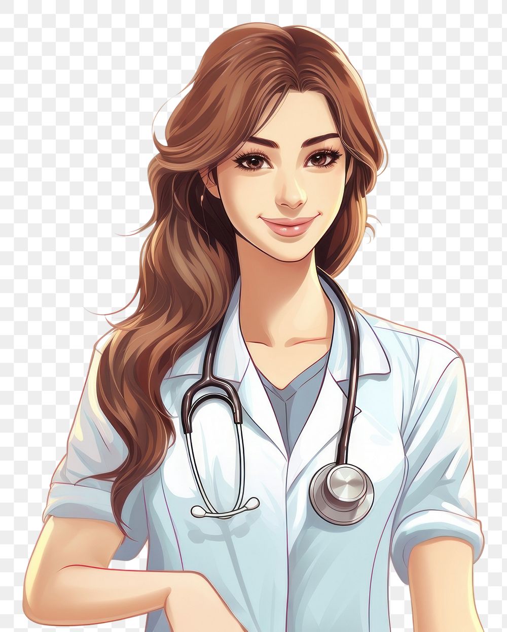 PNG Nurse portrait drawing adult. AI generated Image by rawpixel.