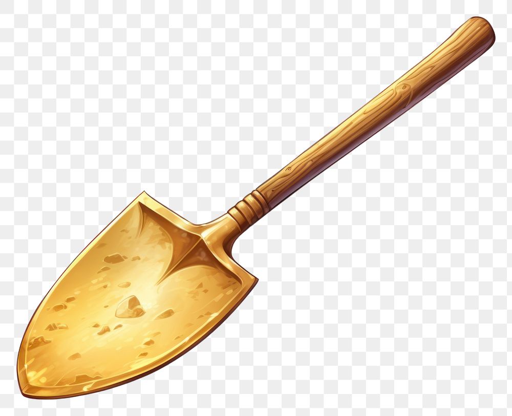 PNG Gold shovel tool white background weaponry. AI generated Image by rawpixel.