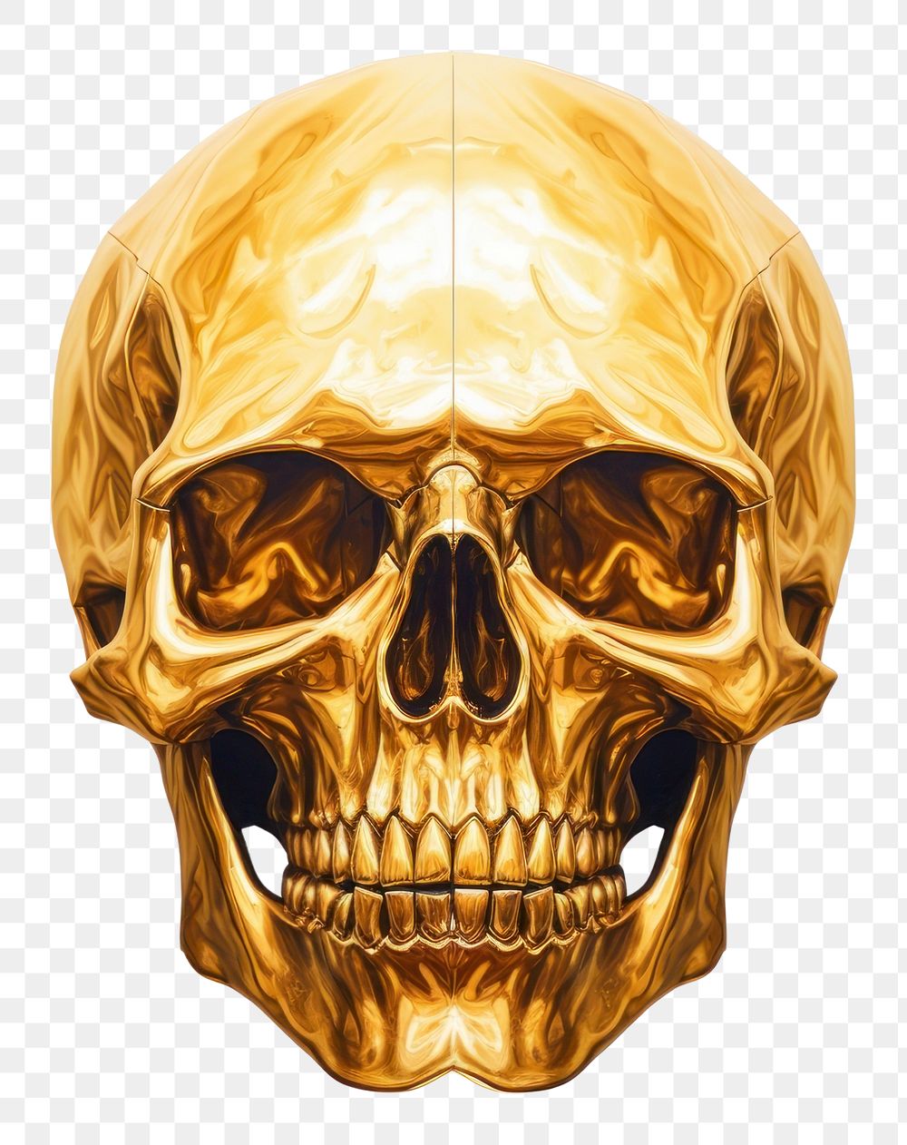PNG Gold skull white background jewelry yellow. AI generated Image by rawpixel.
