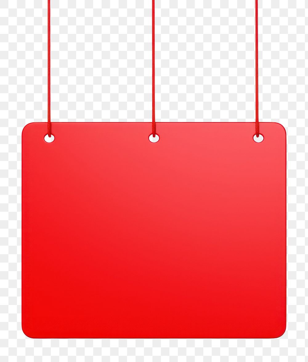 PNG A red tab hanging shape white background. AI generated Image by rawpixel.