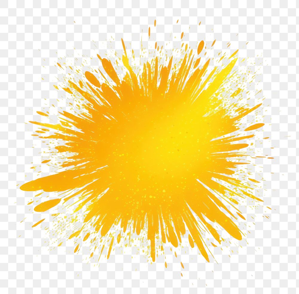 PNG Yellow glitter sun stroke shape outline backgrounds white background splattered. AI generated Image by rawpixel.