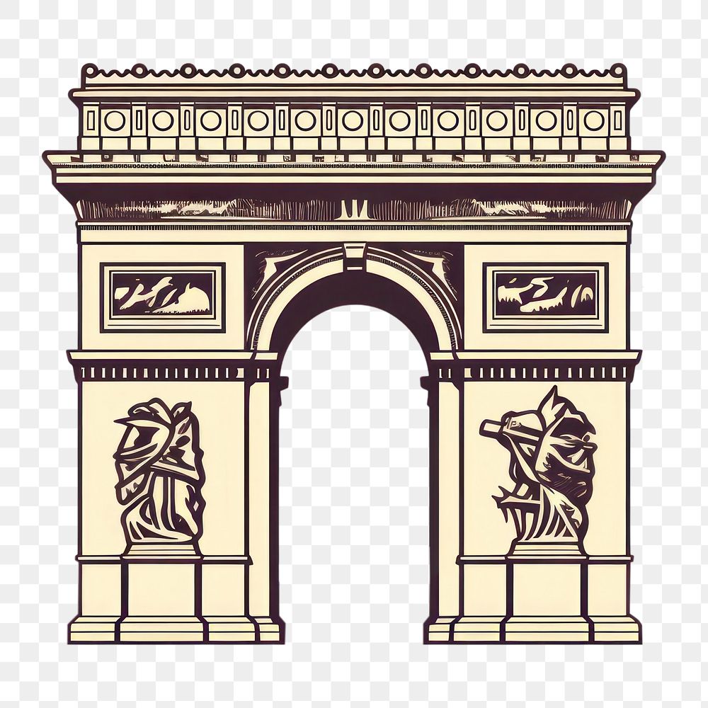 PNG Arc de Triomphe architecture gate representation. AI generated Image by rawpixel.