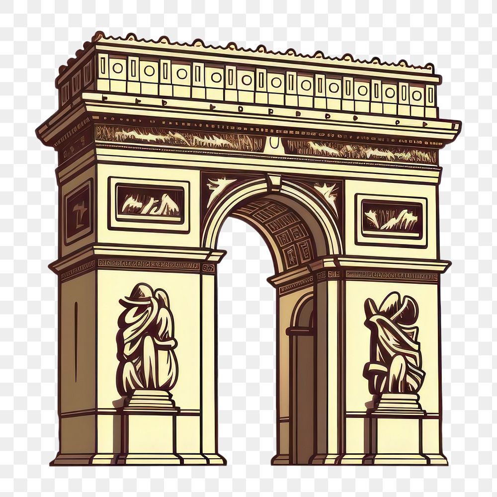 PNG Arc de Triomphe architecture building representation. AI generated Image by rawpixel.