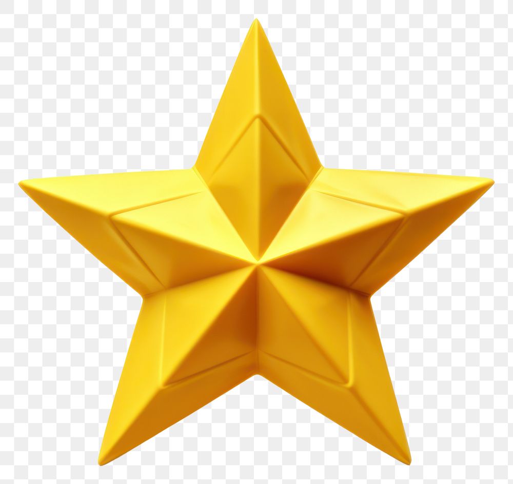 PNG 3d render yellow star symbol white background transportation. AI generated Image by rawpixel.