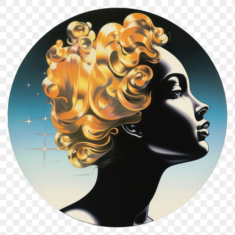 PNG Venus portrait art black background. AI generated Image by rawpixel.