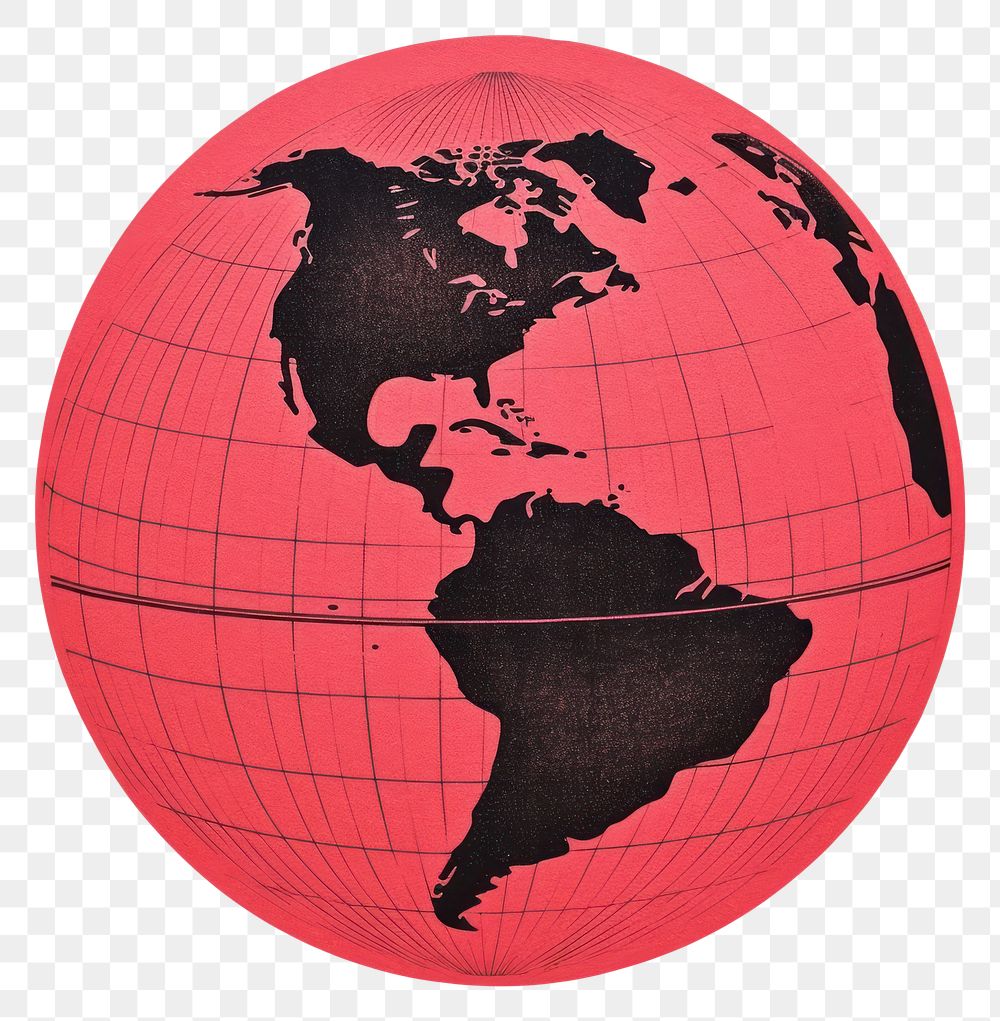 PNG A globe planet space red. AI generated Image by rawpixel.