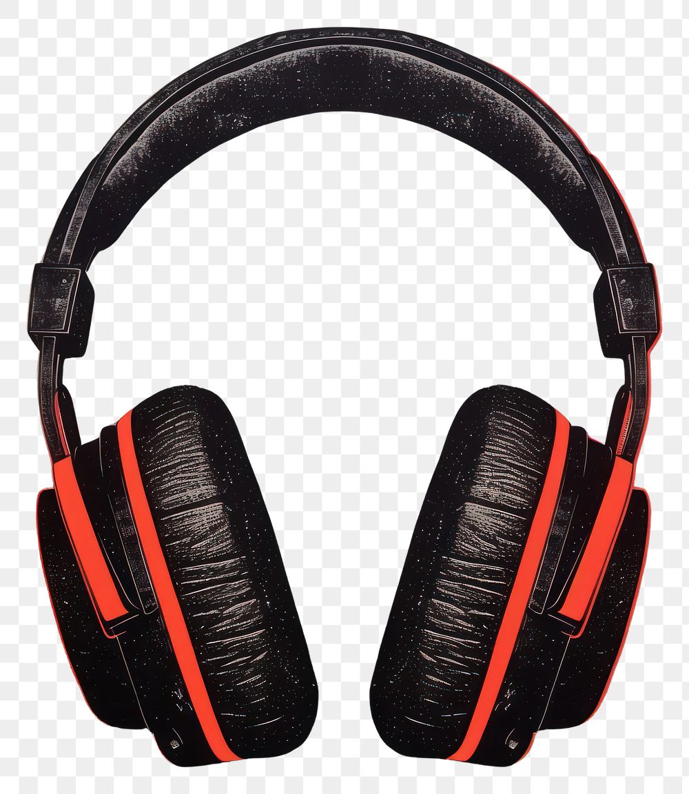 PNG A headphones headset black red. AI generated Image by rawpixel.