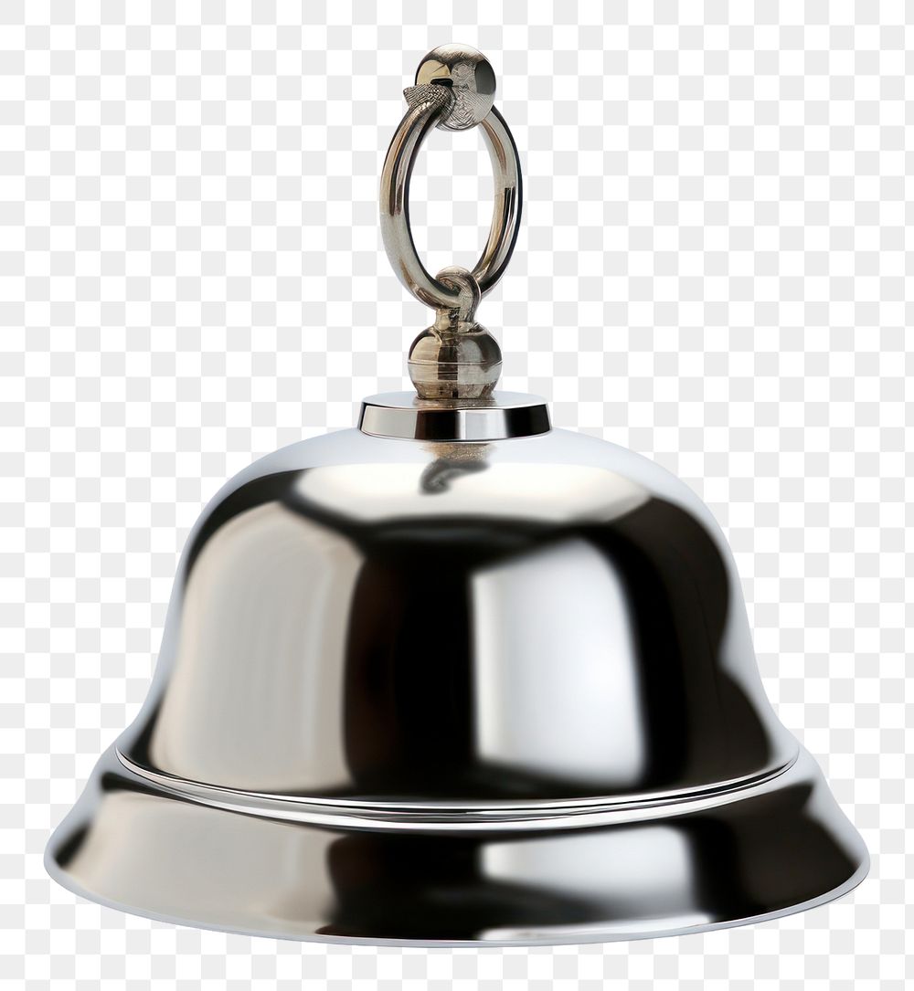 PNG Chrome bell for the hotel white background keychain lighting. AI generated Image by rawpixel.
