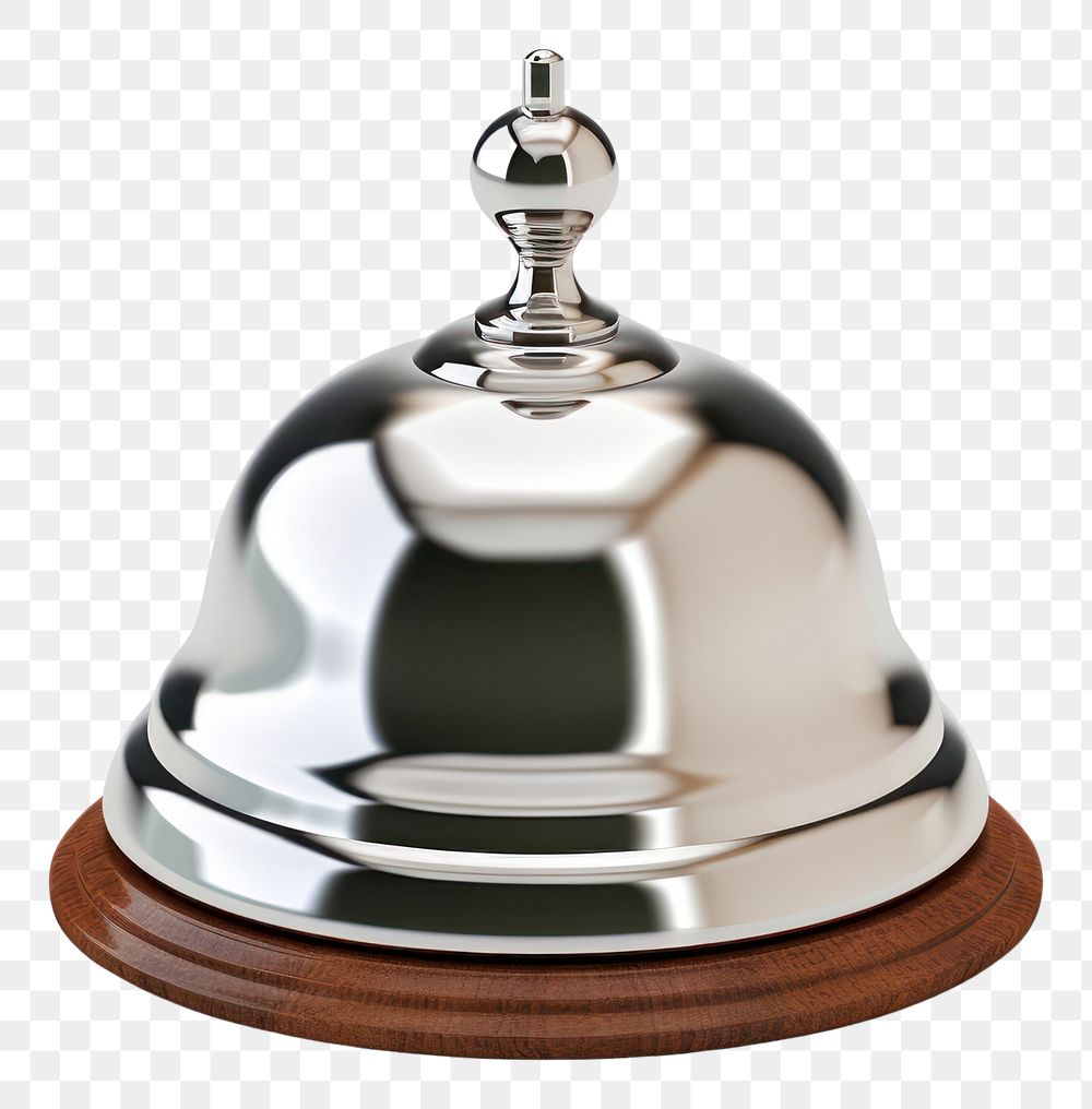 PNG  Chrome bell for the hotel white background seasoning lighting. AI generated Image by rawpixel.