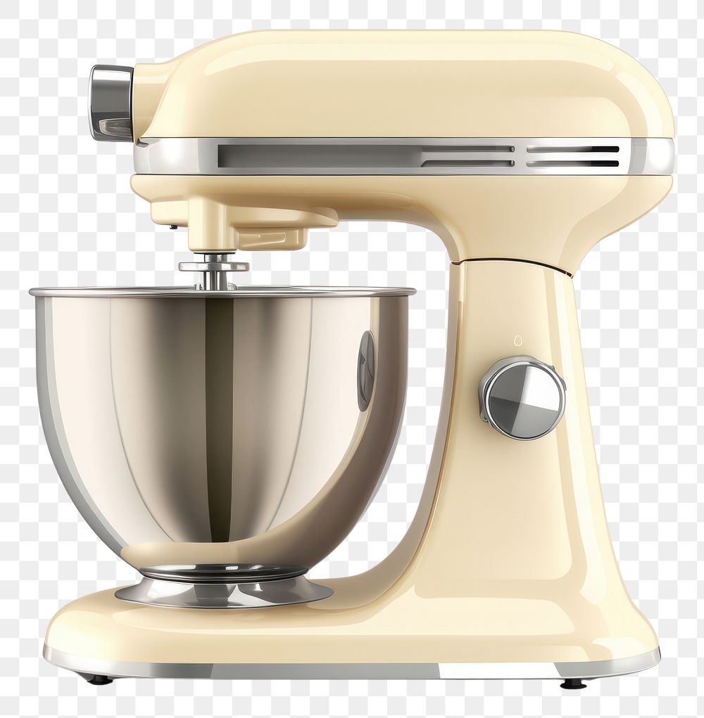 PNG  Beige blod electric mixer with stainless steel white background technology appliance. AI generated Image by rawpixel.