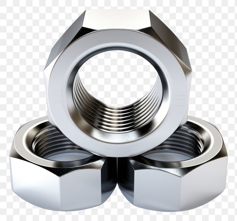 PNG Hex nuts stainless steel wheel white background transportation. AI generated Image by rawpixel.