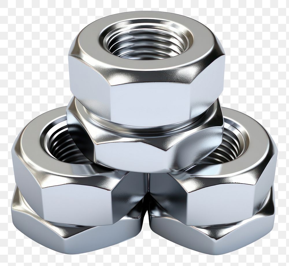 PNG  Hex nuts stainless steel wheel white background transportation. AI generated Image by rawpixel.