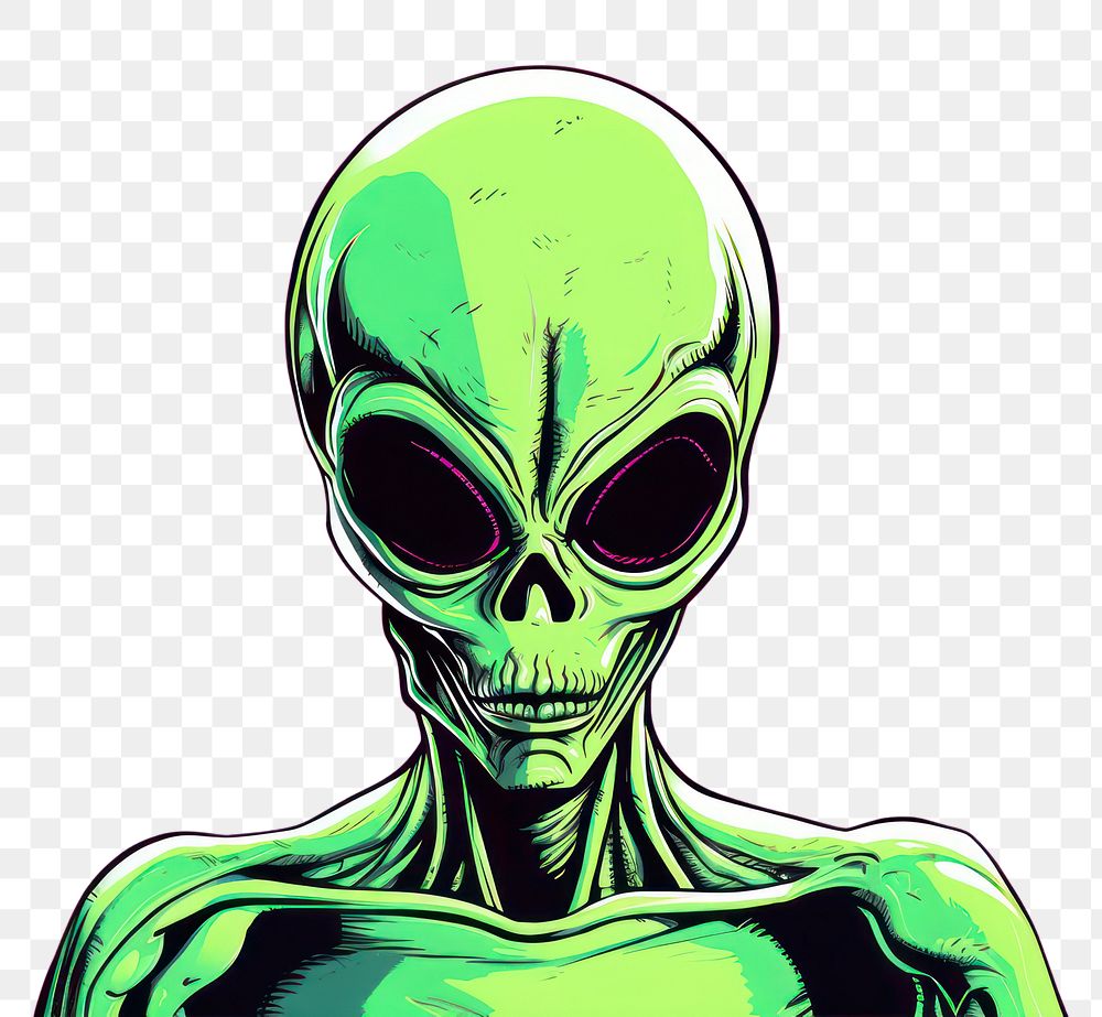 PNG  Alien green representation creativity. AI generated Image by rawpixel.