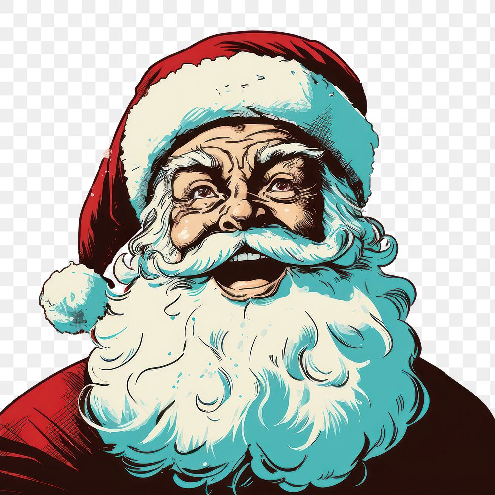 PNG  Santa portrait drawing sketch. AI generated Image by rawpixel.