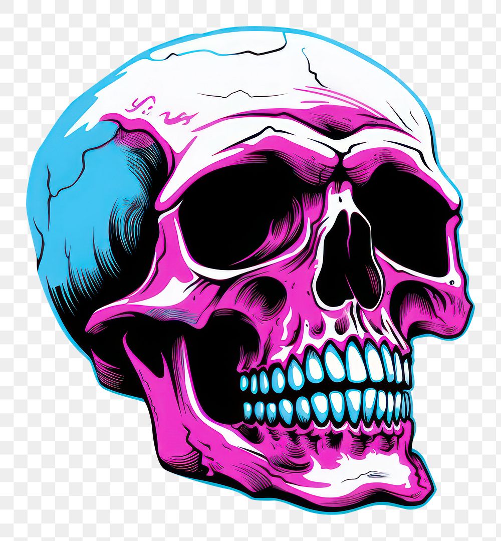 PNG  Skull creativity technology darkness. AI generated Image by rawpixel.