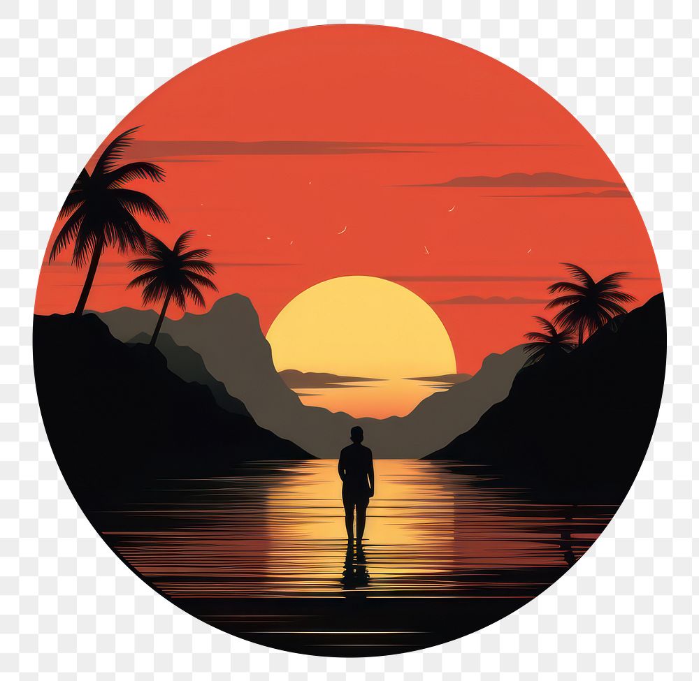 PNG Beach and sunset outdoors nature sky. AI generated Image by rawpixel.