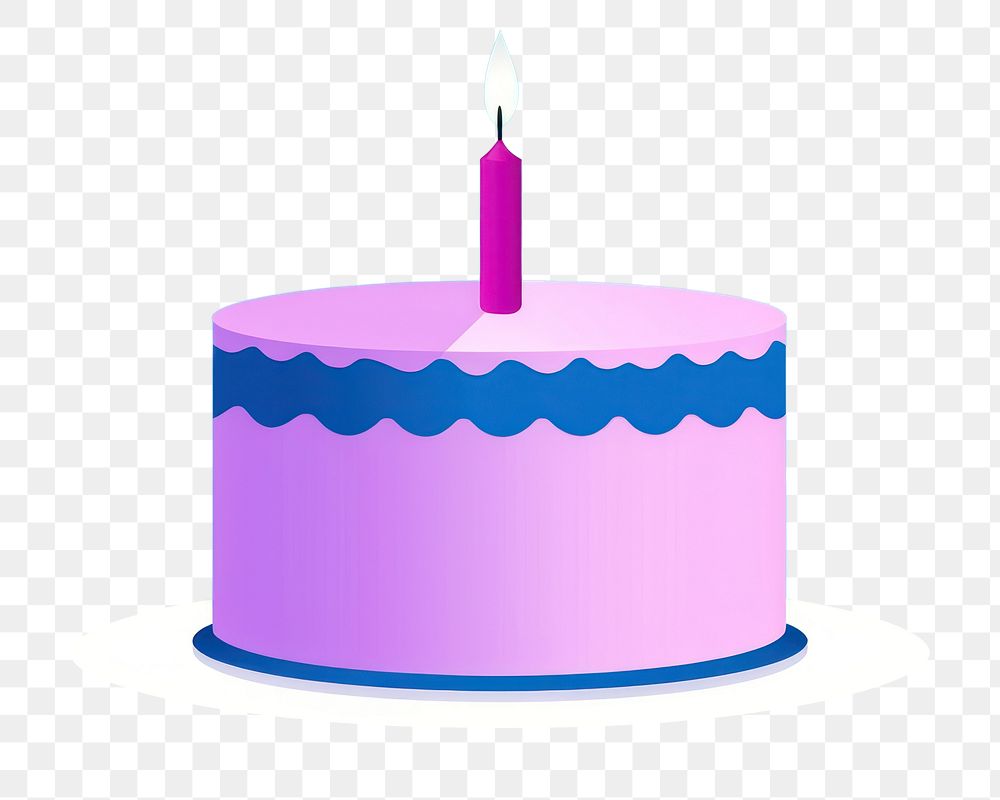 PNG Birthday cake dessert candle purple. AI generated Image by rawpixel.