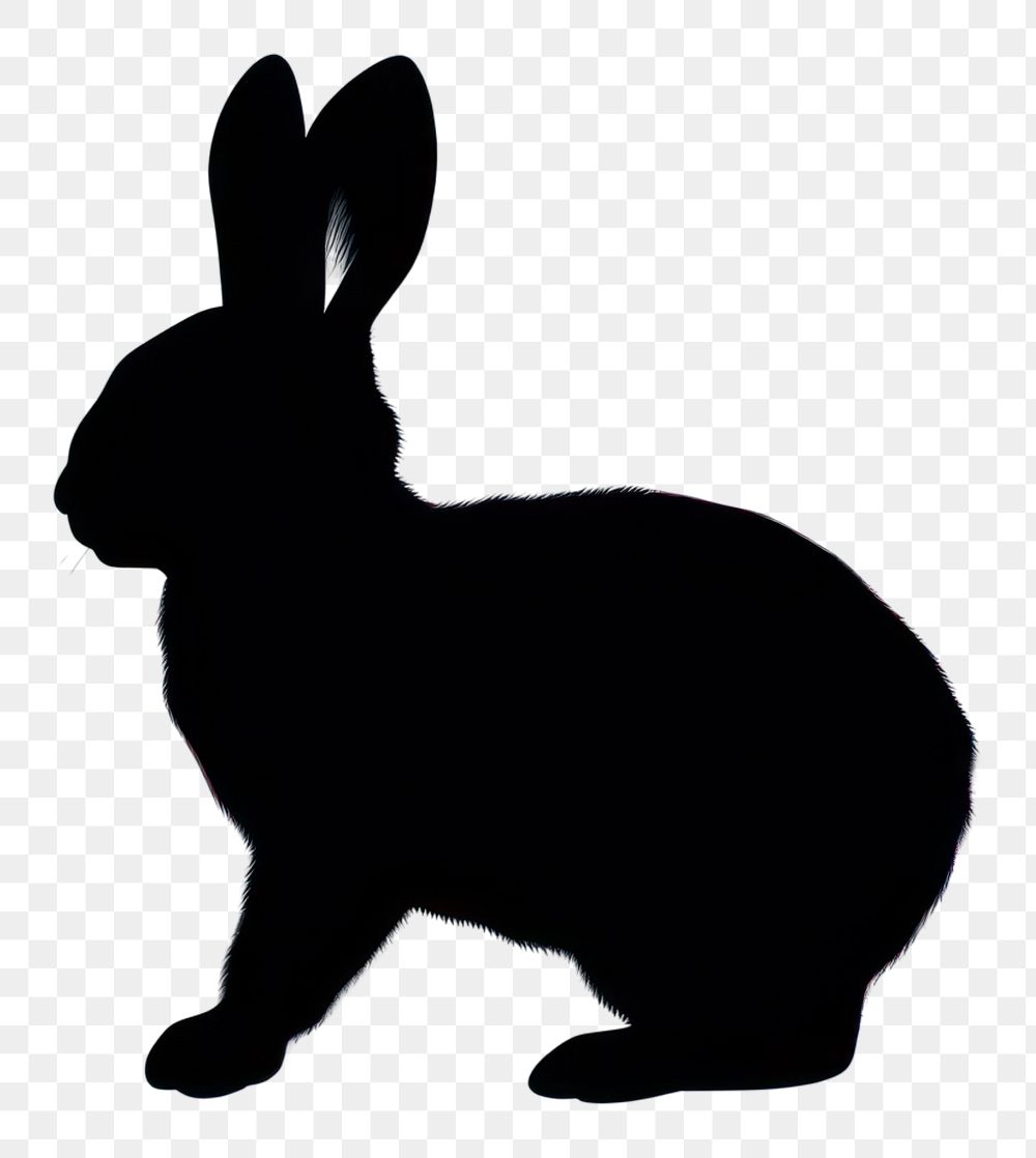 PNG Sillouette rabbit silhouette animal rodent. AI generated Image by rawpixel.