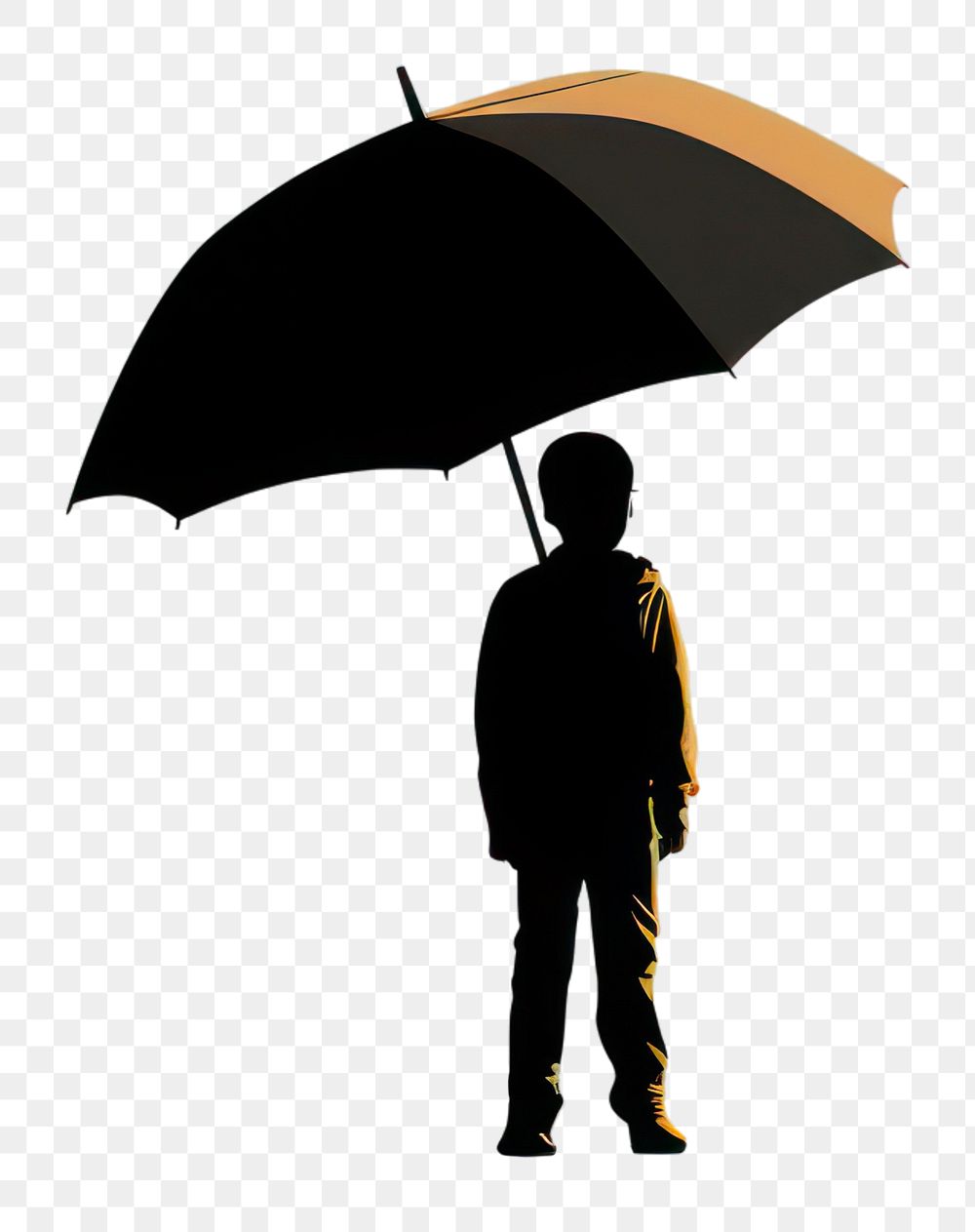 PNG Sillouette umbrella and kid outdoors blue silhouette. AI generated Image by rawpixel.
