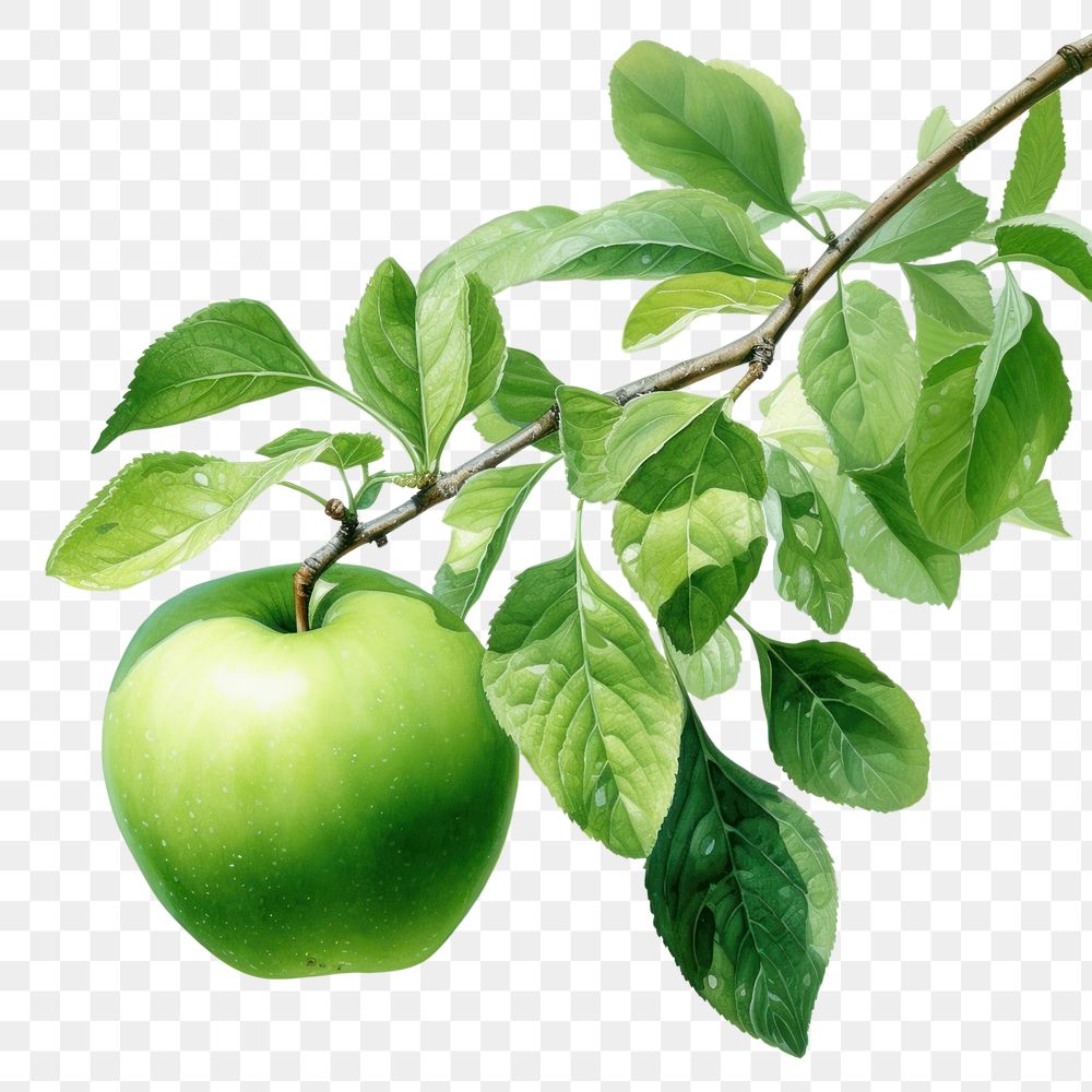 PNG Fresh green apple blowing in the wind with water splash fruit plant food. AI generated Image by rawpixel.