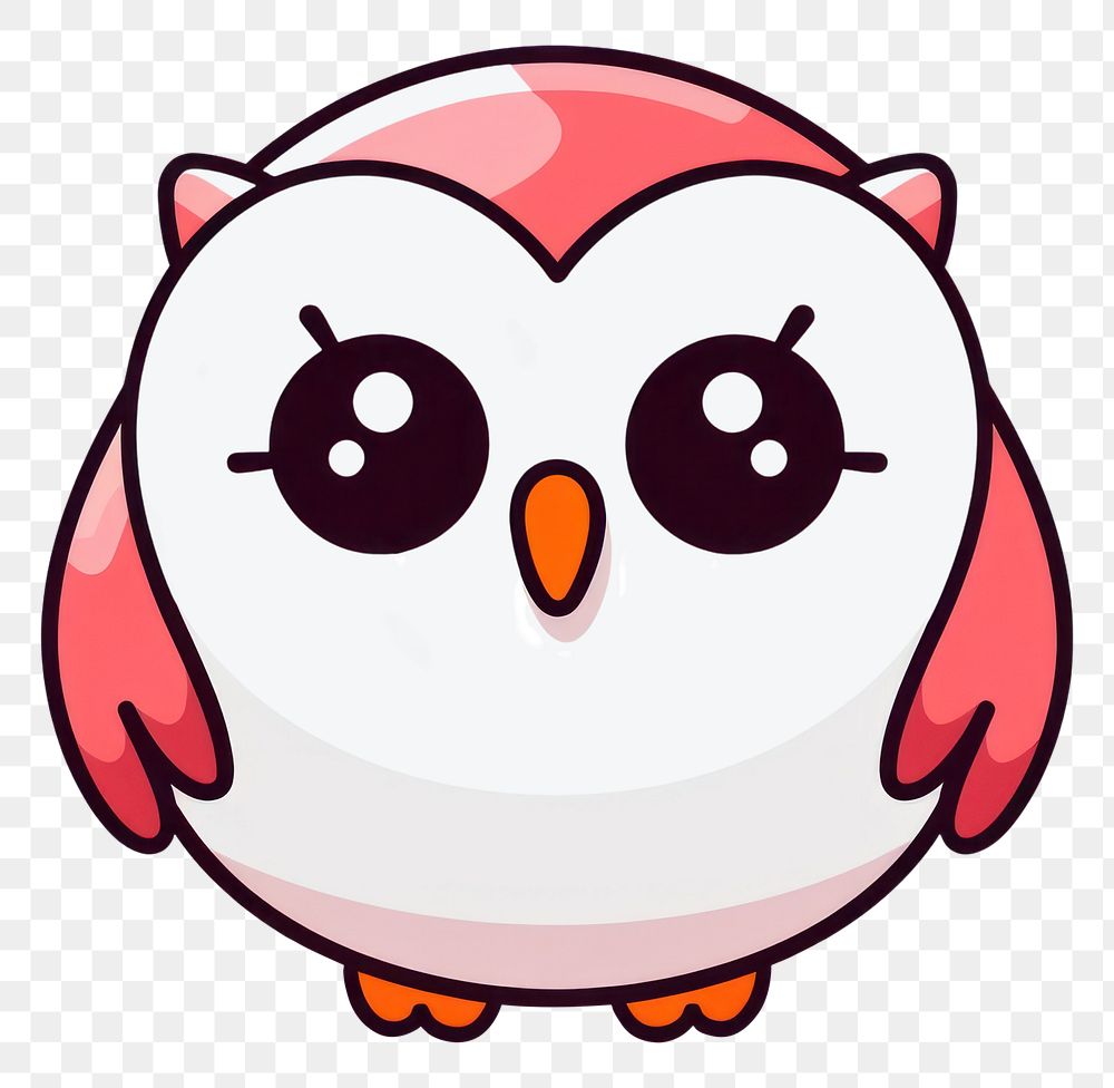 PNG Kawaii owl simple big lines vector animal bird astronomy. AI generated Image by rawpixel.