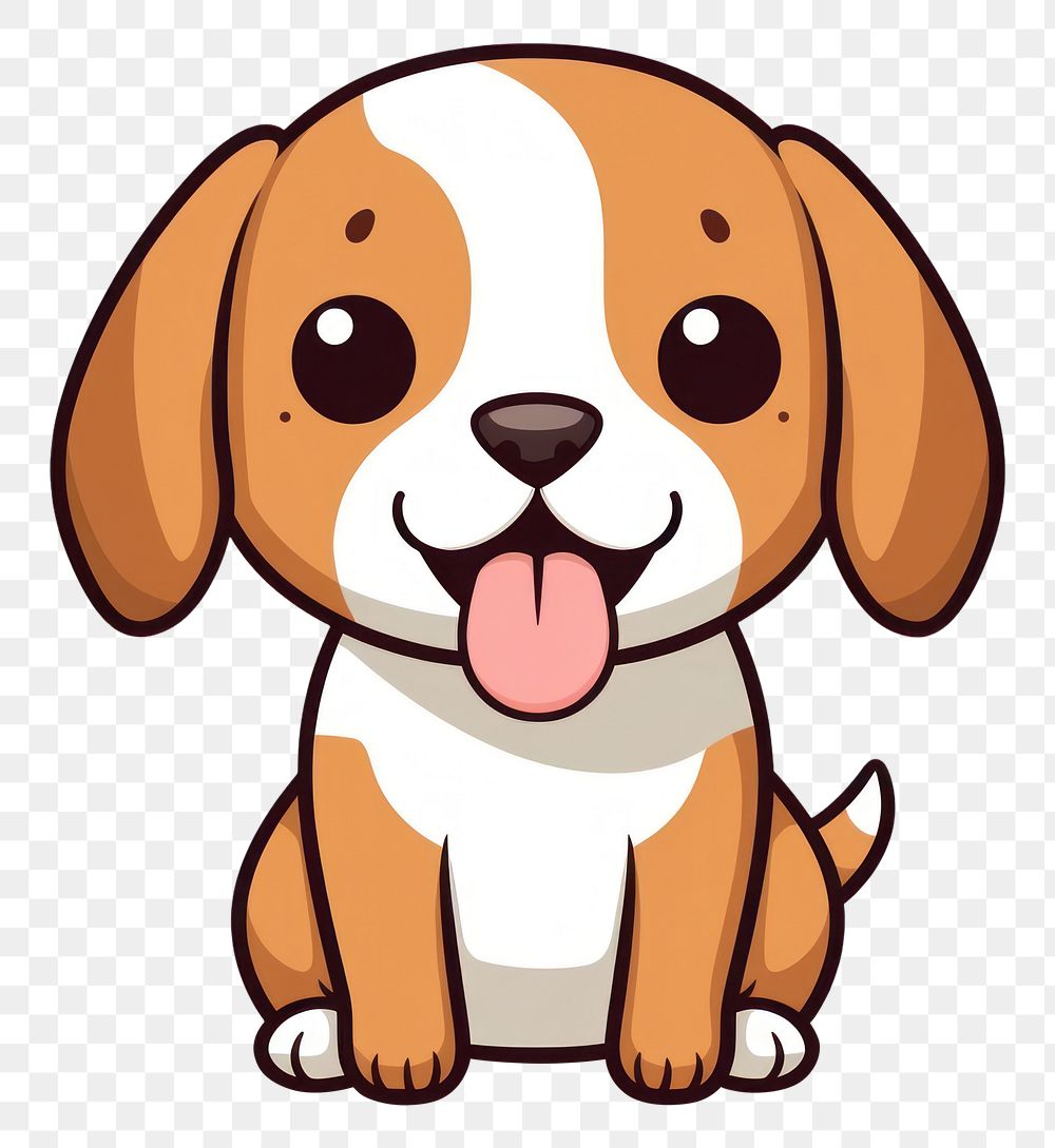 PNG Kawaii beagle dog simple vector animal mammal puppy. AI generated Image by rawpixel.