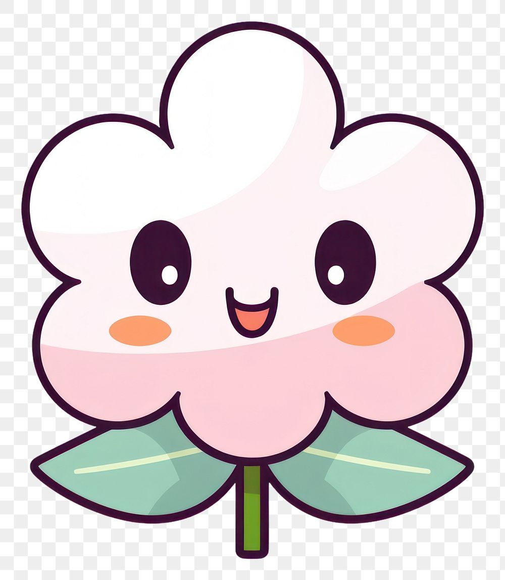 PNG Kawaii daisy big simple lines vector flower plant springtime. AI generated Image by rawpixel.