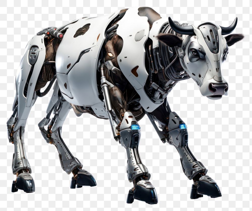 PNG Cyborg cow livestock mammal animal. AI generated Image by rawpixel.