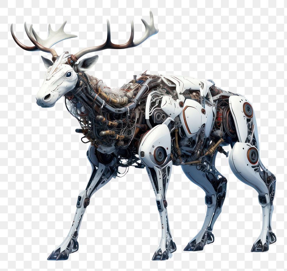 PNG Cyborg reindeer wildlife animal mammal. AI generated Image by rawpixel.