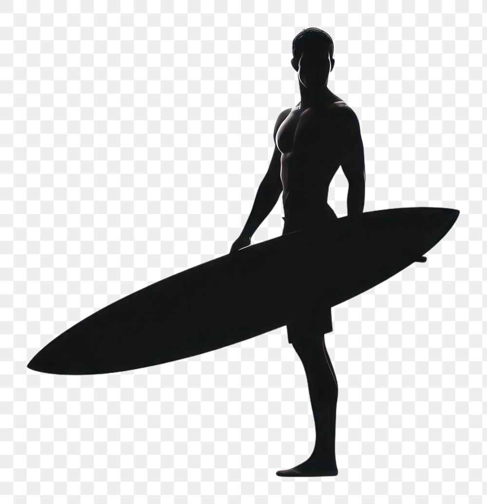 PNG Man silhouette surfboard surfing. AI generated Image by rawpixel.